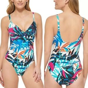 NWT Calvin Klein Twist Front Tummy Control One Piece Size 6